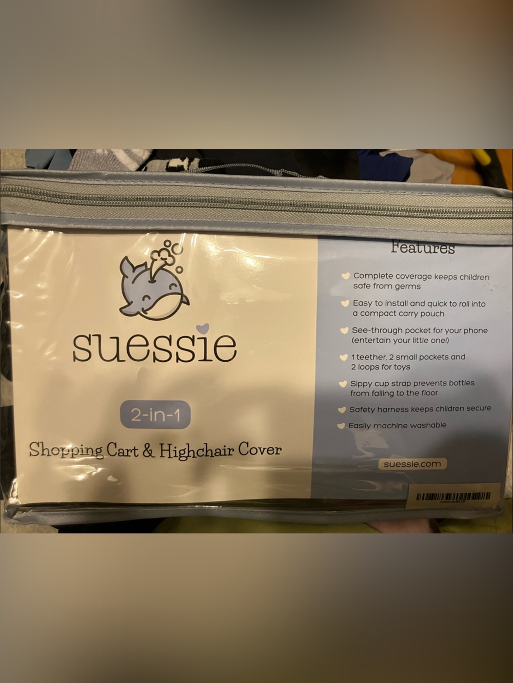 Suessie 2-in-1 Shopping Cart & Highchair Cover - Light Gray
